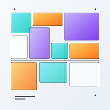 Premium Abstract Mosaic Blocks Geometric Background with Gradient Rectangles Vector