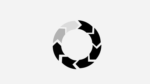 Minimal Circular Loading Spinner Animation with Rotating Arrow Loop