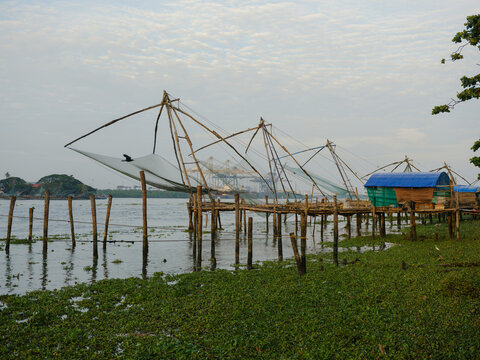 Chinese fishing nets in Kochi, India 