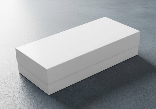Simple white rectangular block on gray surface