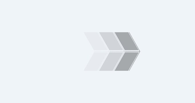 A horizontal force teal chevron arrows pointing left to right position animation. Futuristic arrow animation shows direction and movement graphic design 4k video
