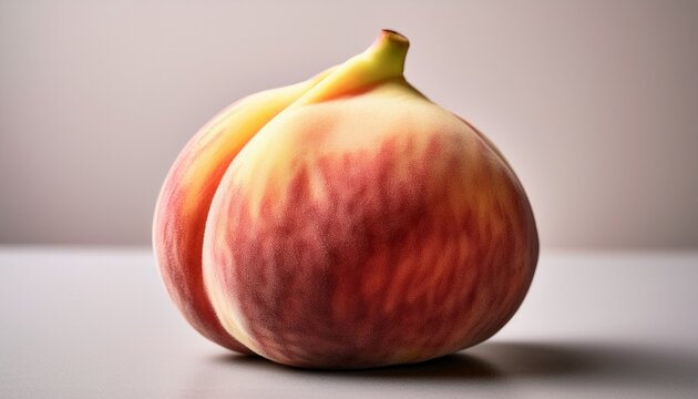 Whole Ripe Fig Flat Peach With Velvety Pink Yellow Skin