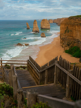Staircase along the Great Ocean Road in Australia 