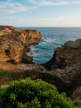 Seaside view along the Great Ocean Road in Australia 