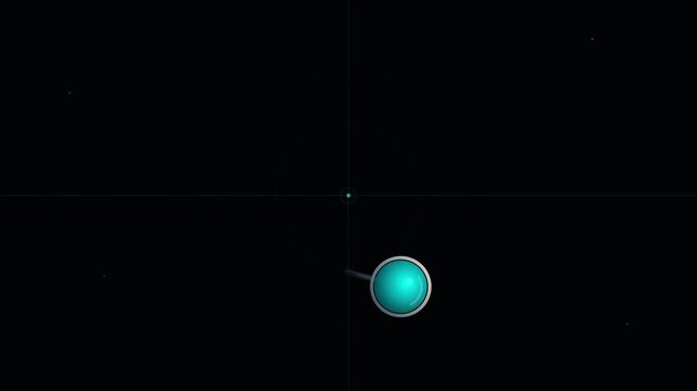 spinning magnifying glass search discovery icon black background