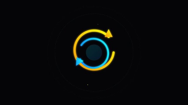 spinning refresh sync update icon vector animation black