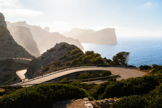 A beautiful sunset and landscape at Cap de Formentor, Mallorca, Spain