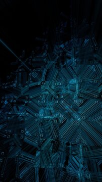 The AI intricate geometric structure of the vast data matrix.