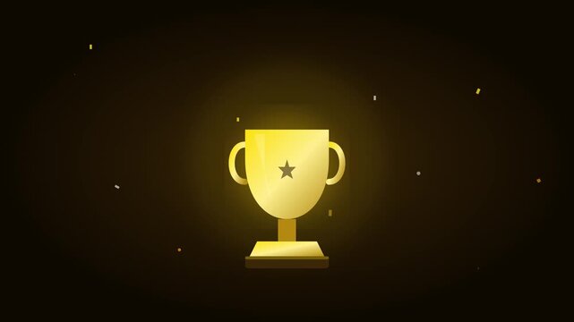 success achievement trophy icon vibrant motion background