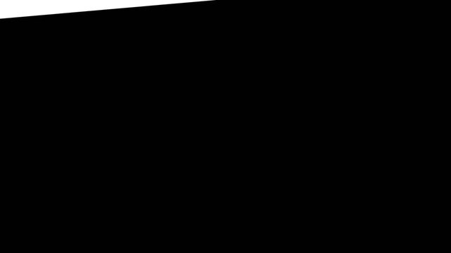 Minimalist black and white transition pattern featuring a sharp diagonal split for modern graphic design motion video animation background