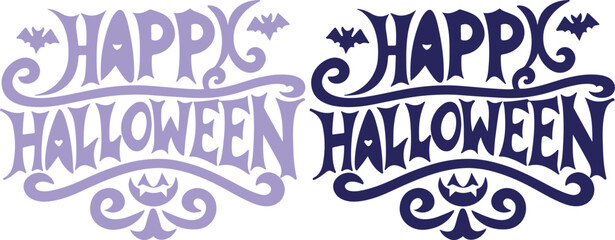 Obraz premium Happy Halloween Typography Cute Ghost Vector Design