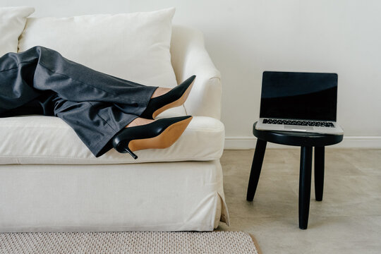 Work-Life Balance Concept with Business Attire and Laptop