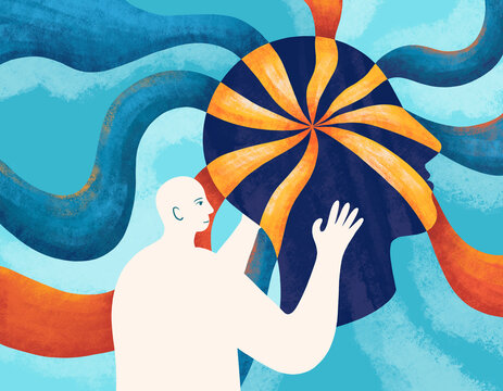 Exploring thoughts through art in a creative and colorful design