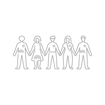 Diverse group of people standing together.