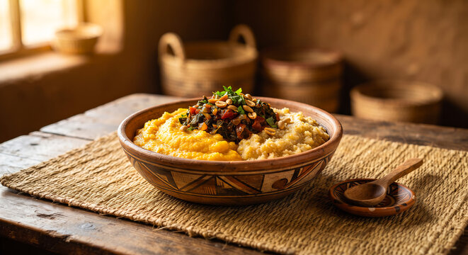 Traditional Eswatini Sishwala and Incwancwa Maize Porridge Mea