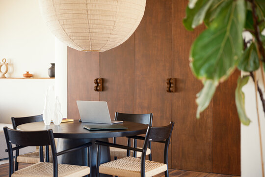 Laptop on a meeting table
