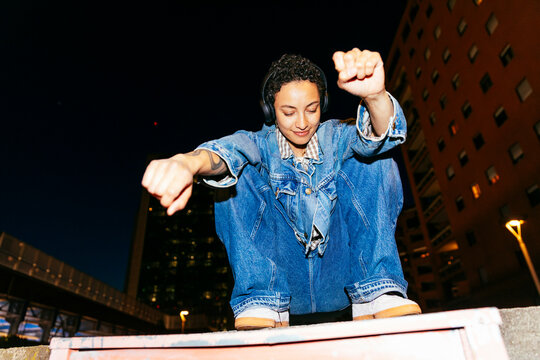 Woman Dancing to Music