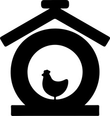 Minimalist chicken coop poultry house icon vector isolated © Lethal_Sid