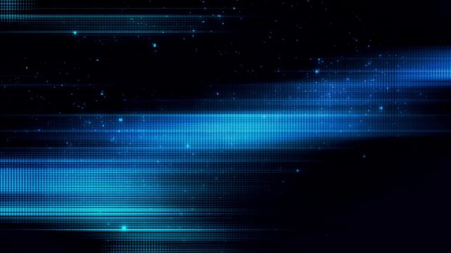 Particle sprites and streaks of blue light looping animated background