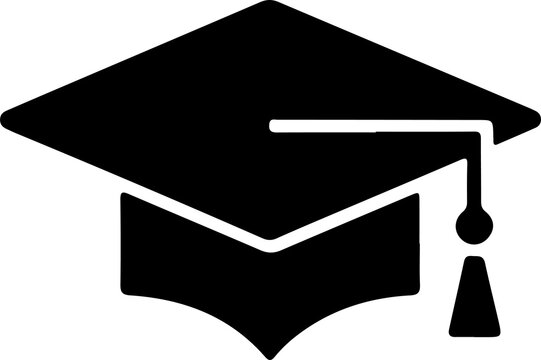 Minimalist graduation cap icon vector isolated