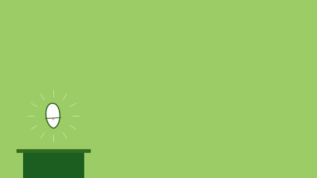 Glowing oval icon floats above a solid rectangular base in this minimalist digital motion graphic animation for modern presentations