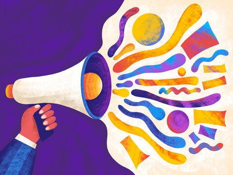Creative expression comes to life with a megaphone announcement