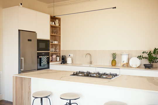 Modern and luxury white kitchen 