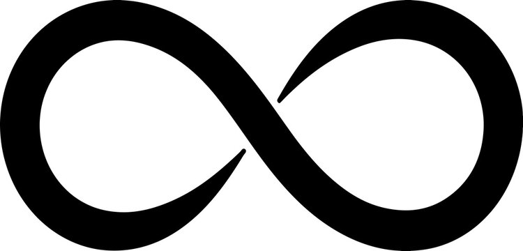 Minimalist infinity symbol vector icon eternity loop silhouette