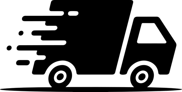 Minimalist logistics cargo van logo design speed graphic