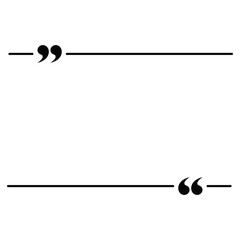 Fototapeta premium Minimal typography quote divider – Premium vector divider combining quotation marks with clean horizontal lines, perfect for editorial design, blockquotes, books, and creative templates