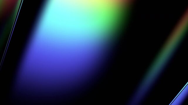 Abstract animation, dark background with color refraction effect, 4k seamless loop 3d animation