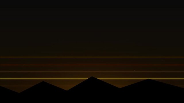 sunset silhouette orange and black pulsing line loop