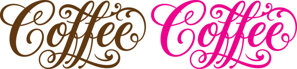 Coffee logo designs elegant script typography for cafes and coffee brands © IMRAN