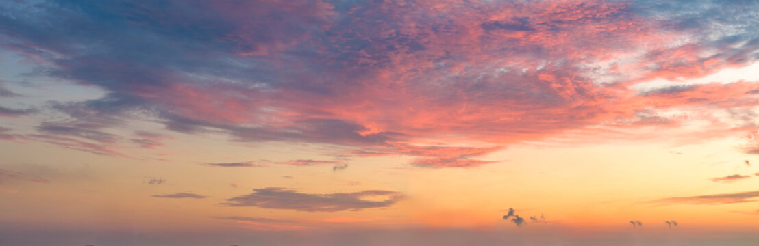 Colorful sunset sky with dramatic clouds