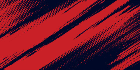 Fototapeta premium Halftone dots red and blue color pattern gradient grunge texture background. Dot pop art comic sport style vector illustration. grunge vector dots. eps10