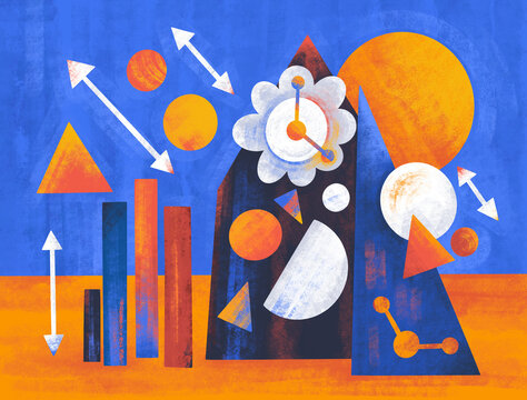 Modern geometric design with bright abstract colors