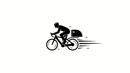 Fototapeta premium Fast food courier cycling icon high resolution picture