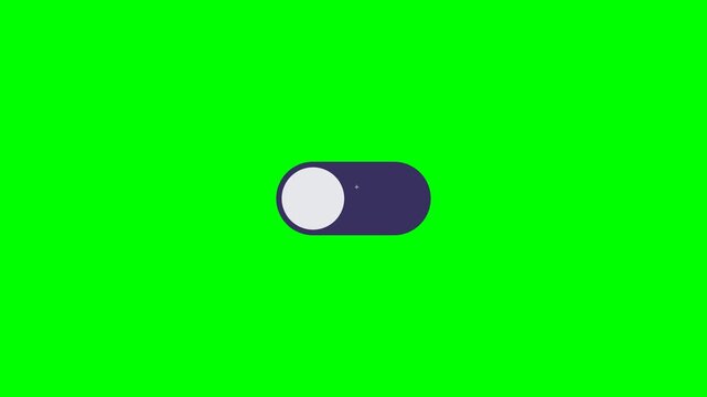 Digital toggle switch animation changes from dark mode moon to light mode sun in this smooth graphic motion video clip