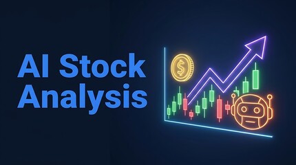 Fototapeta premium AI stock market analysis hologram with growth chart. Futuristic financial data visualization for trading and investment insights.