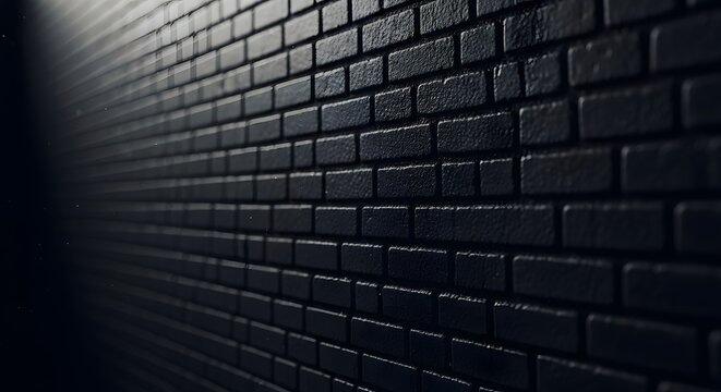 Dark black brick wall texture