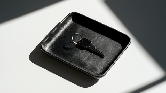 Key tray with keys, minimalistic and modern design.