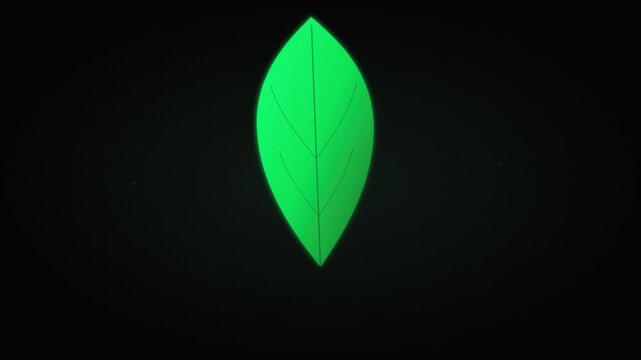 swaying leaf nature eco icon vector animation black