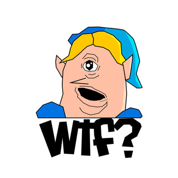 WTF Hero Sticker | Funny Confused Gamer Cartoon Character Reaction