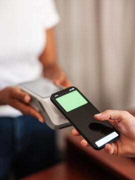 Mobile Payment Transaction With Phone Tap To Pay in Store