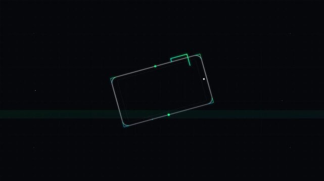 tech circuit rotate phone black screen digital overlay