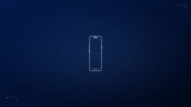 tech grid blueprint style phone rotation instruction video