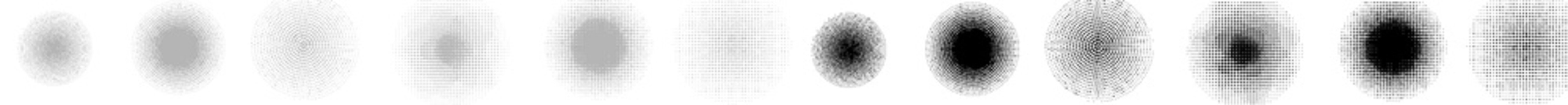Set of dotted circles with halftone eps10