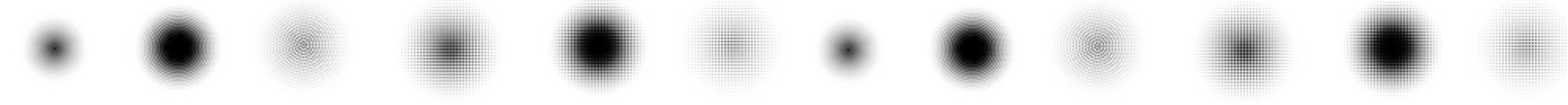 Set of dotted circles with halftone eps10