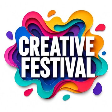 Dynamic abstract layered paper cut design symbolizing an engaging festival of creativity and artistic expression