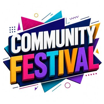 Dynamic and Colorful Text Design for Community Festival Event Announcement